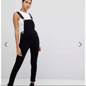 ASOS DESIGN 'original' denim overalls in black size 10